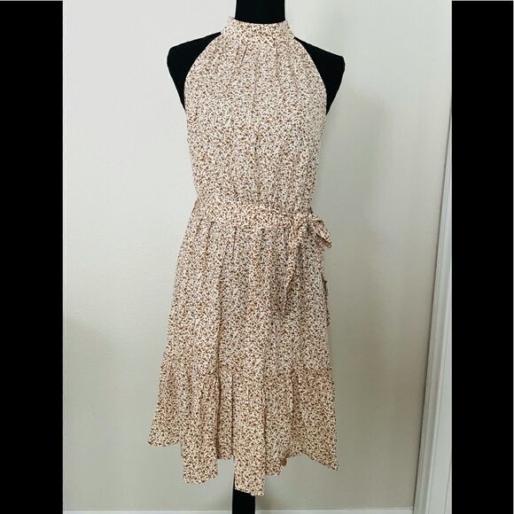 NWOT Floral Ruffle Hem Halter Dress - Picture 4 of 7